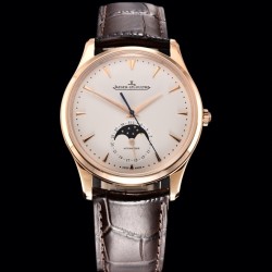 Jaeger LeCoultre-Master Ultra Thin Moonphase 39mm Rose/LE White/Stk GF MY9015 Super Clone