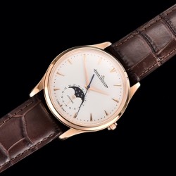 Jaeger LeCoultre-Master Ultra Thin Moonphase 39mm Rose/LE White/Stk GF MY9015 Super Clone