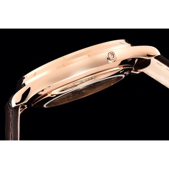 Jaeger LeCoultre-Master Ultra Thin Moonphase 39mm Rose/LE White/Stk GF MY9015 Super Clone