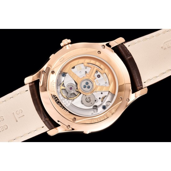 Jaeger LeCoultre-Master Ultra Thin Moonphase 39mm Rose/LE White/Stk GF MY9015 Super Clone