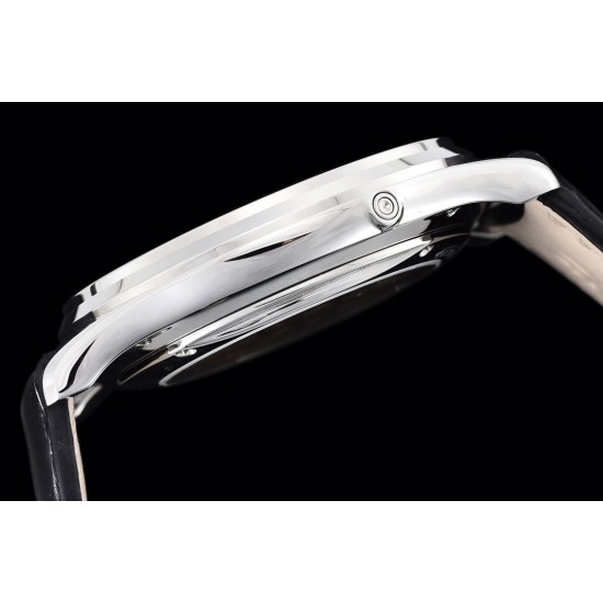 Jaeger LeCoultre-Master Ultra Thin Moonphase 39mm SS/LE White/Stk GF MY9015 Super Clone