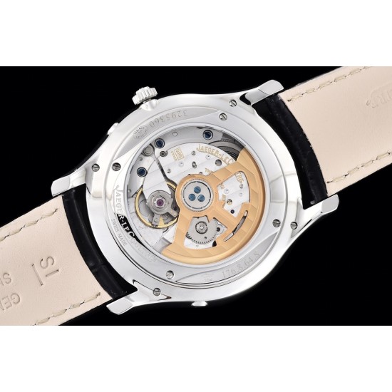 Jaeger LeCoultre-Master Ultra Thin Moonphase 39mm SS/LE White/Stk GF MY9015 Super Clone