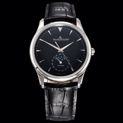Jaeger LeCoultre-Master Ultra Thin Moonphase 39mm SS/LE Black/Stk GF MY9015 Super Clone