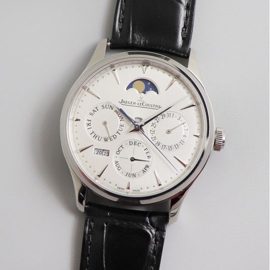 Jaeger LeCoultre - Master Ultra Thin Perpetual Calendar 39mm SS/LE White Dial V9F A868(Gold Moonphase)