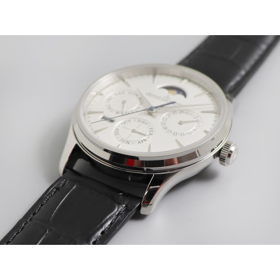 Jaeger LeCoultre - Master Ultra Thin Perpetual Calendar 39mm SS/LE White Dial V9F A868(Gold Moonphase)