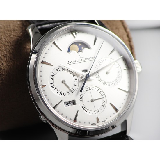 Jaeger LeCoultre - Master Ultra Thin Perpetual Calendar 39mm SS/LE White Dial V9F A868(Gold Moonphase)