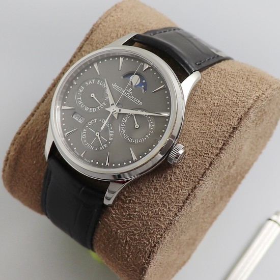 Jaeger LeCoultre - Master Ultra Thin Perpetual Calendar 39mm SS/LE Grey Dial V9F A868(Gold Moonphase)