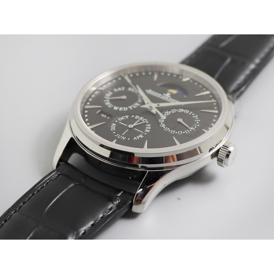 Jaeger LeCoultre - Master Ultra Thin Perpetual Calendar 39mm SS/LE Black Dial V9F A868(Gold Moonphase)
