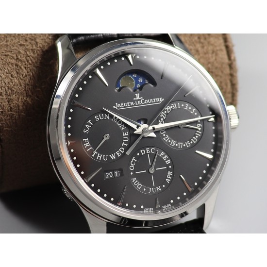 Jaeger LeCoultre - Master Ultra Thin Perpetual Calendar 39mm SS/LE Black Dial V9F A868(Gold Moonphase)