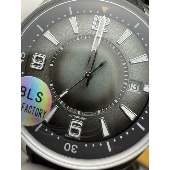 Jaeger LeCoultre - Polaris Date 42mm Stainless Steel Case Rubber Strap Black Dial BLSF Automatic Movement For Men