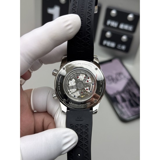 Jaeger LeCoultre - Polaris Date 42mm Stainless Steel Case Rubber Strap Black Dial BLSF Automatic Movement For Men