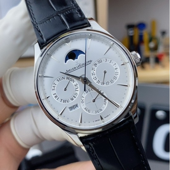 Jaeger LeCoultre - Master Ultra Thin Perpetual Calendar 39mm SS/LE White Dial APSF A868(Gold Moonphase)