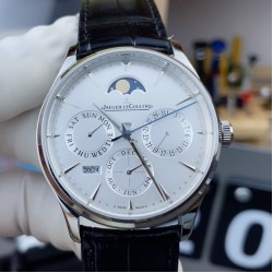 Jaeger LeCoultre - Master Ultra Thin Perpetual Calendar 39mm SS/LE White Dial APSF A868(Gold Moonphase)