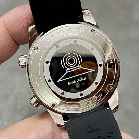 Jaeger LeCoultre - Polaris Date 42mm Stainless Steel Case Rubber Strap Black Dial BLSF MY9015 Automatic