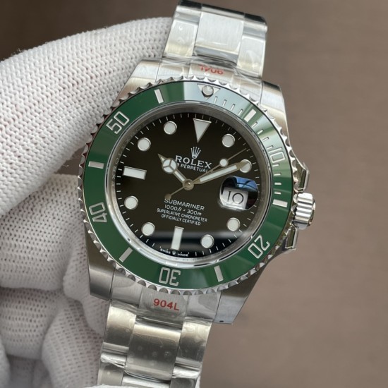 Rolex-Submariner 126610LV Starbucks 41mm SS/SS Oyster Bracelet Black Dial VSF DD3235 Automatic V4 1:1 Super Clone