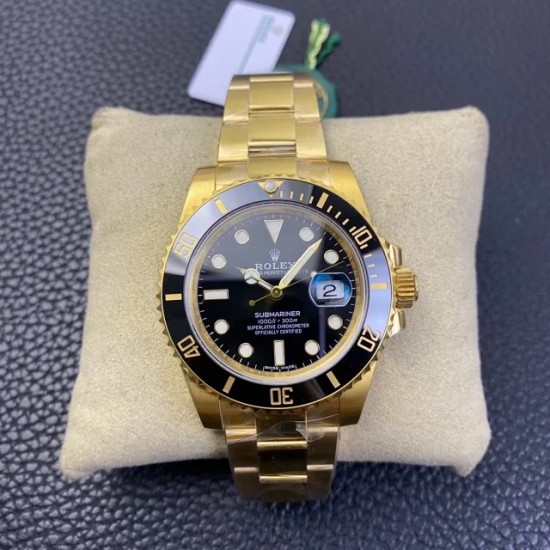 Rolex-Submariner 116618LN 40mm 904L YG/YG Oyster Bracelet Black Dial VSF VS3135 Automatic V4 1:1 Super Clone