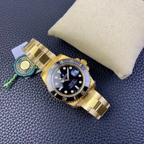 Rolex-Submariner 116618LN 40mm 904L YG/YG Oyster Bracelet Black Dial VSF VS3135 Automatic V4 1:1 Super Clone