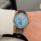 Rolex-1908 Platinum Ice  Blue Dial Alligator Strap Exact 1:1 Super Clone 7140 Swiss Movement Replica Watch Ref-52506
