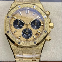 Audemars Piguet-Royal Oak Chrono 26240BA Frosted 41mm YG/YG Gold/Blk DDF DD4401 1:1 Super Clone (SW Dial)