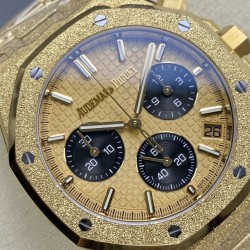 Audemars Piguet-Royal Oak Chrono 26240BA Frosted 41mm YG/YG Gold/Blk DDF DD4401 1:1 Super Clone (SW Dial)