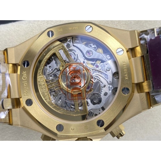 Audemars Piguet-Royal Oak Chrono 26240BA Frosted 41mm YG/YG Gold/Blk DDF DD4401 1:1 Super Clone (SW Dial)