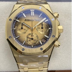 Audemars Piguet-Royal Oak Chrono 26240BA 41mm YG/YG Smoked Gold DDF DD4401 1:1 Super Clone (SW Dial)
