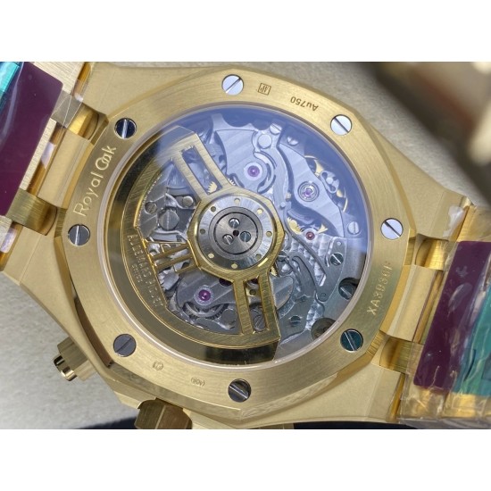 Audemars Piguet-Royal Oak Chrono 26240BA 41mm YG/YG Smoked Gold DDF DD4401 1:1 Super Clone (SW Dial)