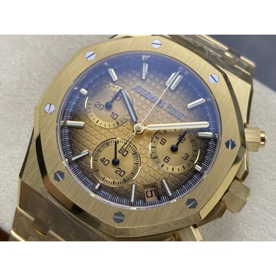 Audemars Piguet-Royal Oak Chrono 26240BA 41mm YG/YG Smoked Gold DDF DD4401 1:1 Super Clone (SW Dial)
