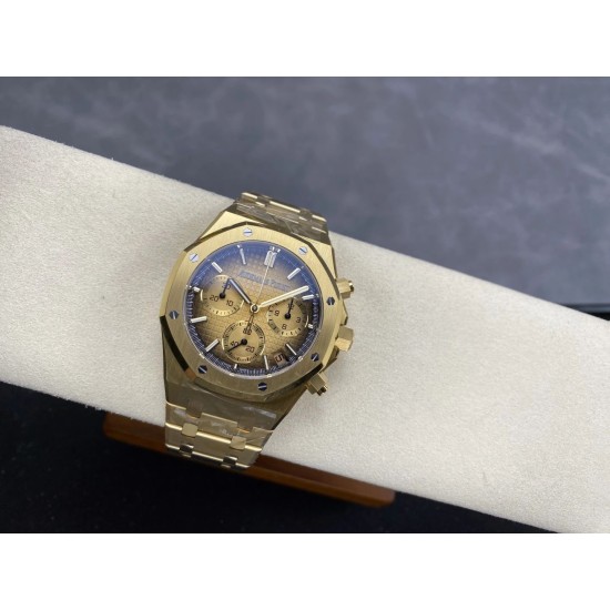 Audemars Piguet-Royal Oak Chrono 26240BA 41mm YG/YG Smoked Gold DDF DD4401 1:1 Super Clone (SW Dial)