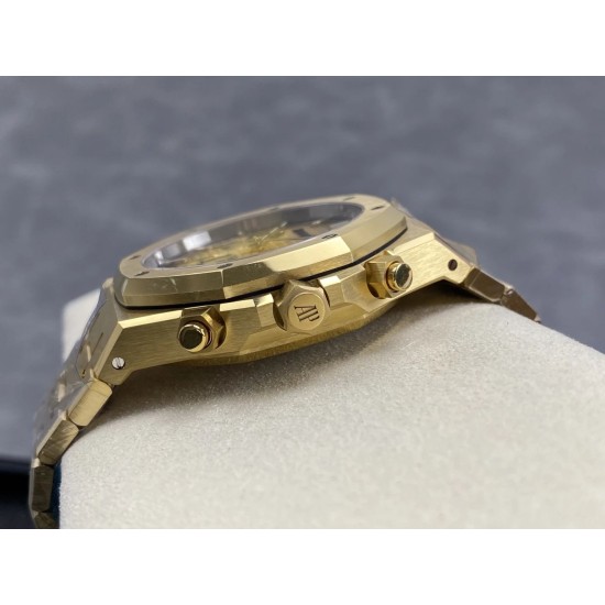 Audemars Piguet-Royal Oak Chrono 26240BA 41mm YG/YG Smoked Gold DDF DD4401 1:1 Super Clone (SW Dial)