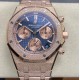 Audemars Piguet-Royal Oak Chrono 26239OR Frosted 41mm RG/RG Blue/RG Dial DDF DD4401 1:1 Super Clone (SW Dial)