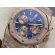 Audemars Piguet-Royal Oak Chrono 26239OR Frosted 41mm RG/RG Blue/RG Dial DDF DD4401 1:1 Super Clone (SW Dial)