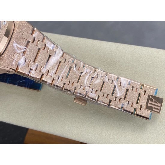 Audemars Piguet-Royal Oak Chrono 26239OR Frosted 41mm RG/RG Blue/RG Dial DDF DD4401 1:1 Super Clone (SW Dial)