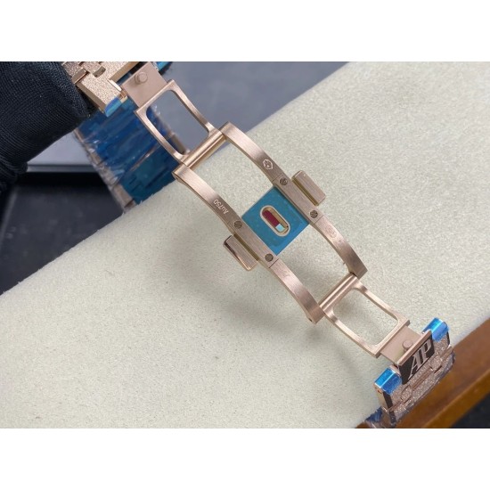 Audemars Piguet-Royal Oak Chrono 26239OR Frosted 41mm RG/RG Blue/RG Dial DDF DD4401 1:1 Super Clone (SW Dial)