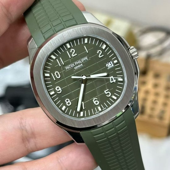 Patek Philippe-Aquanaut 5168G 42mm SS/RU Green/Num DDF DD330 (Gain Weight) 1:1 Super Clone