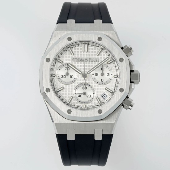 Audemars Piguet-Royal Oak Chrono 26240 41mm SS/RU White Dial DDF DD4401 1:1:Super Clone (SW Dial)