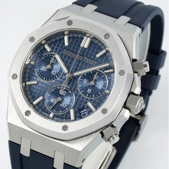 Audemars Piguet-Royal Oak Chrono 26240 41mm SS/RU Blue Dial DDF DD4401 1:1 Super Clone (SW Dial)
