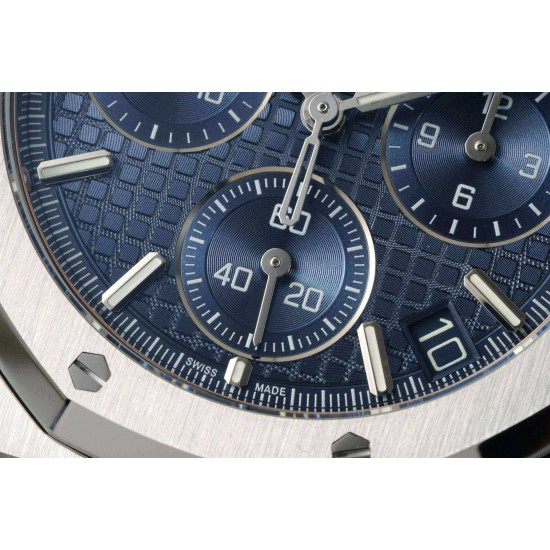 Audemars Piguet-Royal Oak Chrono 26240 41mm SS/RU Blue Dial DDF DD4401 1:1 Super Clone (SW Dial)
