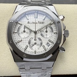 Audemars Piguet-Royal Oak Chronograph 26240 41mm SS/SS Silver Dial DDF DD4401 1:1 Super Clone (SW Dial)