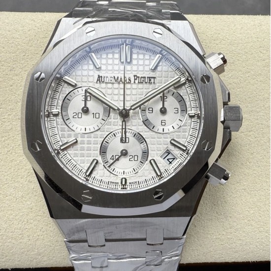 Audemars Piguet-Royal Oak Chronograph 26240 41mm SS/SS Silver Dial DDF DD4401 1:1 Super Clone (SW Dial)
