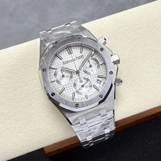 Audemars Piguet-Royal Oak Chronograph 26240 41mm SS/SS Silver Dial DDF DD4401 1:1 Super Clone (SW Dial)