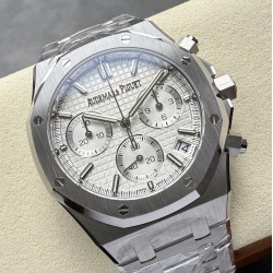 Audemars Piguet-Royal Oak Chronograph 26240 41mm SS/SS Silver Dial DDF DD4401 1:1 Super Clone (SW Dial)
