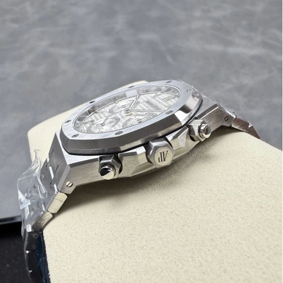 Audemars Piguet-Royal Oak Chronograph 26240 41mm SS/SS Silver Dial DDF DD4401 1:1 Super Clone (SW Dial)