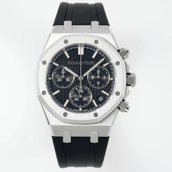 Audemars Piguet-Royal Oak Chronograph 26240 41mm SS/RU Black Dial DDF DD4401 1:1 Super Clone (SW Dial)