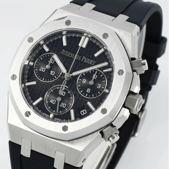 Audemars Piguet-Royal Oak Chronograph 26240 41mm SS/RU Black Dial DDF DD4401 1:1 Super Clone (SW Dial)