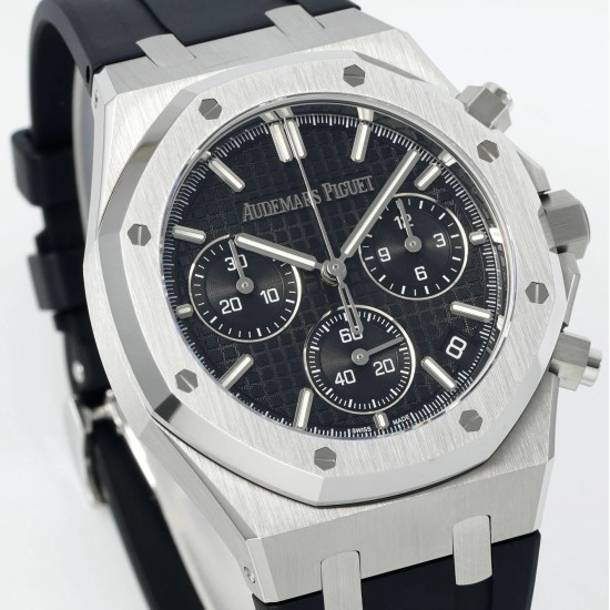 Audemars Piguet-Royal Oak Chronograph 26240 41mm SS/RU Black Dial DDF DD4401 1:1 Super Clone (SW Dial)