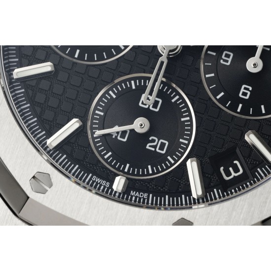 Audemars Piguet-Royal Oak Chronograph 26240 41mm SS/RU Black Dial DDF DD4401 1:1 Super Clone (SW Dial)
