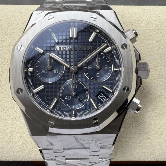 Audemars Piguet-Royal Oak Chronograph 26240 41mm SS/SS Blue Dial DDF DD4401 1:1 Super Clone (SW Dial)