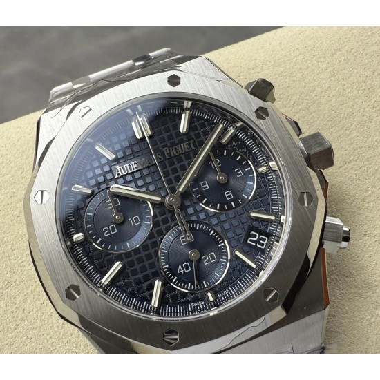 Audemars Piguet-Royal Oak Chronograph 26240 41mm SS/SS Blue Dial DDF DD4401 1:1 Super Clone (SW Dial)