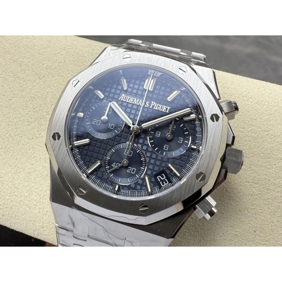 Audemars Piguet-Royal Oak Chronograph 26240 41mm SS/SS Blue Dial DDF DD4401 1:1 Super Clone (SW Dial)